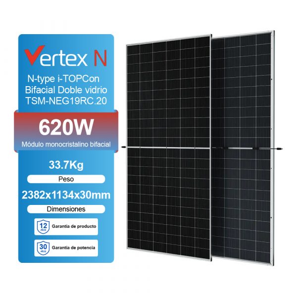 Panel Solar Trina Solar 620W Bifacial N-Type Vertex N