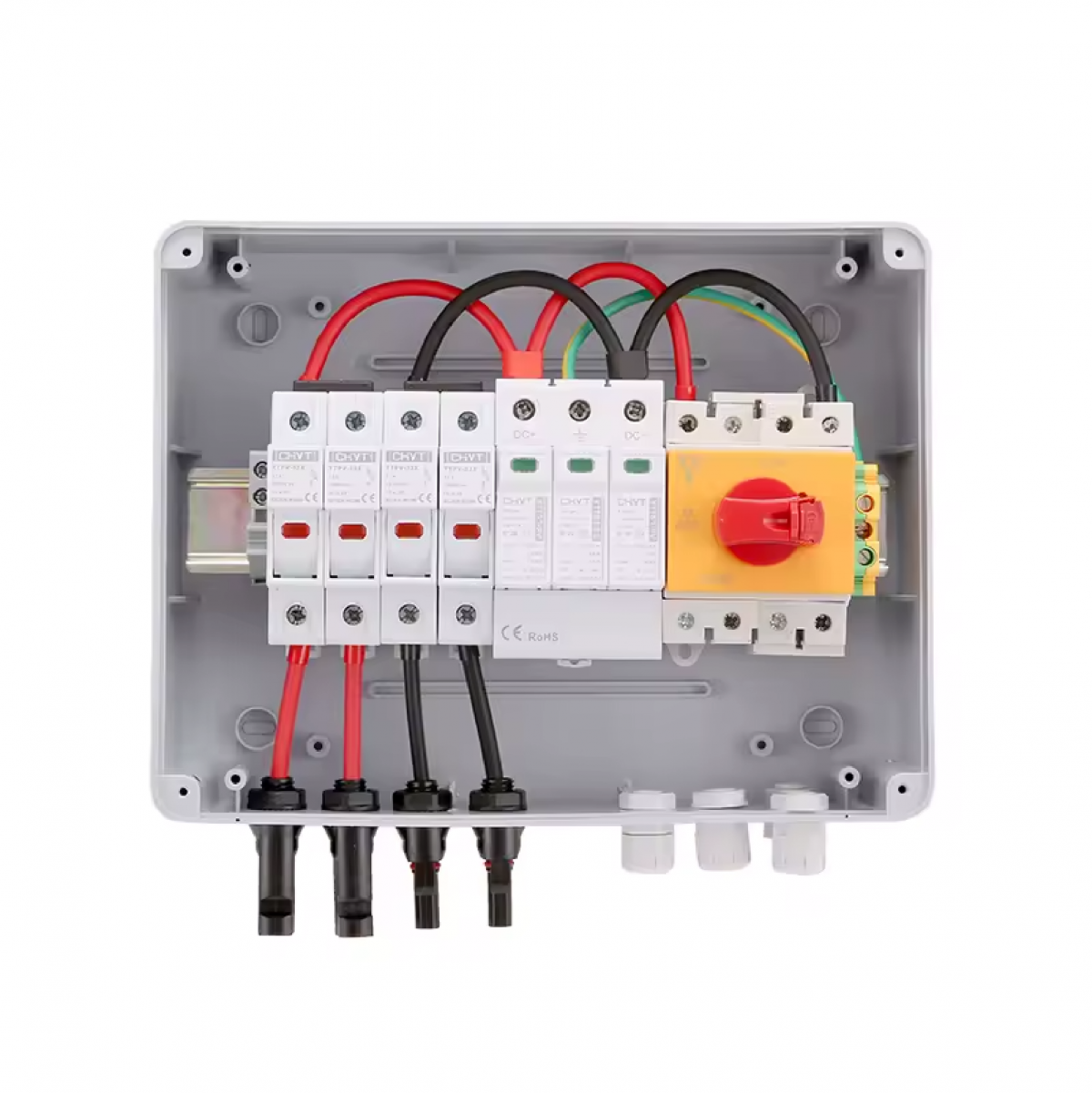 Combiner box 2 en 1 hasta 1000VDC con protección IP65 para sistemas solares