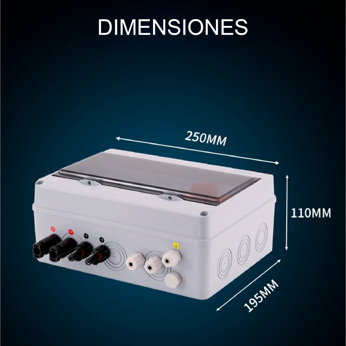 Combiner box 2 en 1 hasta 1000VDC con protección IP65 para sistemas solares