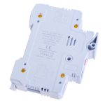 Portafusible DC 1000VDC 10x38 para protección contra sobrecorrientes en sistemas fotovoltaicos.