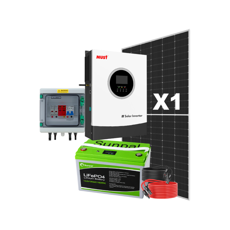 KIT SOLAR LITIO 2600Wh con batería LiFePO4, inversor solar 2000W y panel fotovoltaico JA Solar.