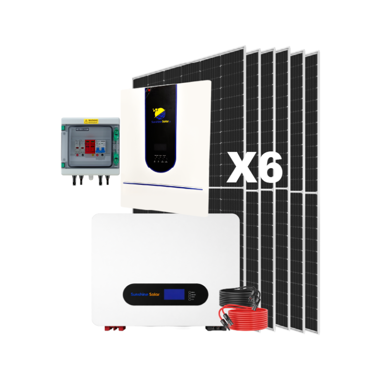 Kit solar Fotovoltaico 6kW 48V con paneles Sunshine 630W y baterías LiFePO4
